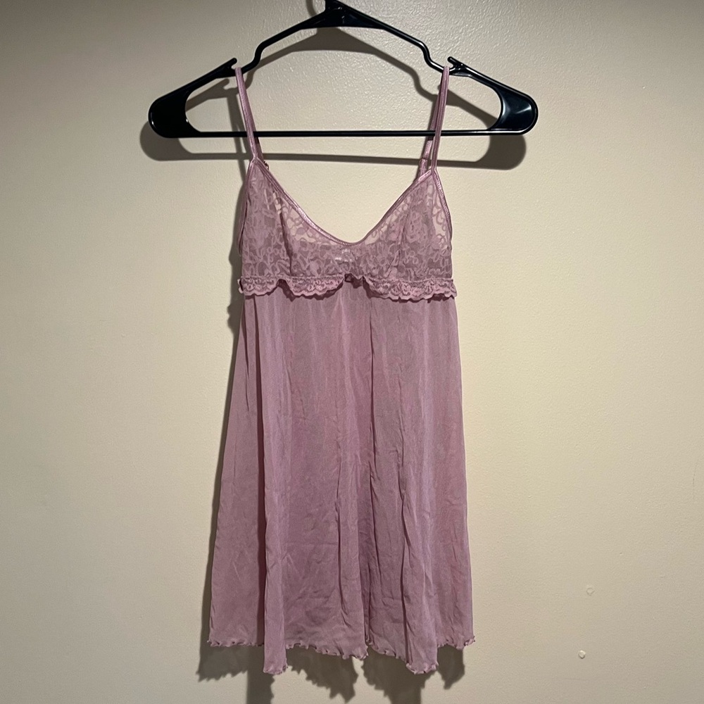 Victoria's Secret Purple Chemise with Lace Trim